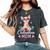 チワワの所有者のためのかわいいチワワのママサングラスの花 レディースオーバーサイズコンフォートTシャツ Pepper チワワの所有者のためのかわいいチワワのママサングラスの花 レディースオーバーサイズコンフォートTシャツ Pepper