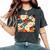 日本のヴィンテージ花柄着物 レディースオーバーサイズコンフォートTシャツ Pepper 日本のヴィンテージ花柄着物 レディースオーバーサイズコンフォートTシャツ Pepper