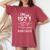 55歳 1971年5月 花柄 55歳 誕生日 男性 女性 レディースオーバーサイズコンフォートTシャツ Crimson