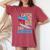 Catch The Blue Waveurfing Democrat Donkey Midterm Election レディースオーバーサイズコンフォートTシャツ Crimson