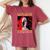 Damned If I Do Damned If I Don't I Don't Flamingo Japanese レディースオーバーサイズコンフォートTシャツ Crimson