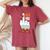 Duck You Duck レディースオーバーサイズコンフォートTシャツ Crimson