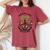 Faith Grows Where Love Is Planted キリスト教の言葉 レディースオーバーサイズコンフォートTシャツ Crimson Faith Grows Where Love Is Planted キリスト教の言葉 レディースオーバーサイズコンフォートTシャツ Crimson