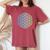Flower Of Life 宇宙のポジティブなエネルギー フラワーオブライフ 長袖tシャツ レディースオーバーサイズコンフォートTシャツ Crimson
