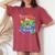 Hot Coffee Cold World レトロ コケット リボン グラフィック 長袖tシャツ レディースオーバーサイズコンフォートTシャツ Crimson