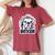 I Love My Boxer Dog Mom Dad Kawaii Dog Doodles ボクサー 犬 レディースオーバーサイズコンフォートTシャツ Crimson