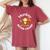 Monkey Never Cramp Eat A Banana Basketball レディースオーバーサイズコンフォートTシャツ Crimson