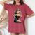 Pinup Girl ジュークボックス レコード音楽プレーヤー ヴィンテージ レディースオーバーサイズコンフォートTシャツ Crimson
