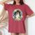 かわいい フラワー シェルティ 夏 花柄 シェットランド シープドッグ レディースオーバーサイズコンフォートTシャツ Crimson かわいい フラワー シェルティ 夏 花柄 シェットランド シープドッグ レディースオーバーサイズコンフォートTシャツ Crimson