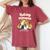 かわいいイングリッシュブルドッグ Momma Bullie Love At Firstight レディースオーバーサイズコンフォートTシャツ Crimson かわいいイングリッシュブルドッグ Momma Bullie Love At Firstight レディースオーバーサイズコンフォートTシャツ Crimson