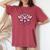 ピンクの蓮の花 曼荼羅 レディースオーバーサイズコンフォートTシャツ Crimson ピンクの蓮の花 曼荼羅 レディースオーバーサイズコンフォートTシャツ Crimson