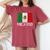 メキシコの国旗 アンティーク調 男性 女性 キッズ レディースオーバーサイズコンフォートTシャツ Crimson