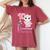 女の子、10歳の誕生日、ユニコーンキャット、ナンバー10 レディースオーバーサイズコンフォートTシャツ Crimson