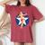 愛国心 ヴィンテージ セクシー ピンナップ 女の子 長袖tシャツ レディースオーバーサイズコンフォートTシャツ Crimson