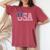 米国 愛国的なアメリカ国旗 男性 女性 キッズ 男の子 女の子 Us レディースオーバーサイズコンフォートTシャツ Crimson 米国 愛国的なアメリカ国旗 男性 女性 キッズ 男の子 女の子 Us レディースオーバーサイズコンフォートTシャツ Crimson