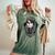 Dia De Los Muertos ハロウィン バラ メキシカンシュガースカル 女の子 レディースオーバーサイズコンフォートTシャツ Moss Dia De Los Muertos ハロウィン バラ メキシカンシュガースカル 女の子 レディースオーバーサイズコンフォートTシャツ Moss