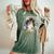 かわいい フラワー シェルティ 夏 花柄 シェットランド シープドッグ レディースオーバーサイズコンフォートTシャツ Moss かわいい フラワー シェルティ 夏 花柄 シェットランド シープドッグ レディースオーバーサイズコンフォートTシャツ Moss