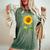 ヒマワリ 夏 花 庭 自然 レディースオーバーサイズコンフォートTシャツ Moss