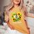 82歳 祝福された愛されたひまわりの花 ハート 82歳の誕生日 レディースオーバーサイズコンフォートTシャツ Mustard