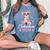 チワワの所有者のためのかわいいチワワのママサングラスの花 レディースオーバーサイズコンフォートTシャツ Blue Jean チワワの所有者のためのかわいいチワワのママサングラスの花 レディースオーバーサイズコンフォートTシャツ Blue Jean