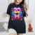 20 歳の誕生日、女の子 20 歳、蝶、数字 20 レディースオーバーサイズコンフォートTシャツ 黒 20 歳の誕生日、女の子 20 歳、蝶、数字 20 レディースオーバーサイズコンフォートTシャツ 黒
