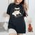 Dj Cat Techno Music Festival Lover Musician Women レディースオーバーサイズコンフォートTシャツ 黒 Dj Cat Techno Music Festival Lover Musician Women レディースオーバーサイズコンフォートTシャツ 黒