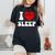 I Loveleep Heart Naps Lazy Relaxing For Men レディースオーバーサイズコンフォートTシャツ 黒