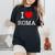 I Love Roma Graphic Novelty & Cool s レディースオーバーサイズコンフォートTシャツ 黒 I Love Roma Graphic Novelty & Cool s レディースオーバーサイズコンフォートTシャツ 黒