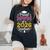 Proud Mom Of A 2026 卒業 シニア ひまわり ヒョウ ハート レディースオーバーサイズコンフォートTシャツ 黒