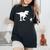 T-Rex Walking Jack Russel Divertente Cane Mamma Papà Dinosauro Trex T-shirt comoda oversize da donna Black