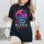 コナ ハワイ ハワイアン ハイビスカス 花 サーファー お土産 レディースオーバーサイズコンフォートTシャツ 黒 コナ ハワイ ハワイアン ハイビスカス 花 サーファー お土産 レディースオーバーサイズコンフォートTシャツ 黒