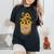 ゴッホ ひまわり ポケットアート 花柄 恋人スタイル 長袖tシャツ レディースオーバーサイズコンフォートTシャツ 黒