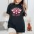 ピンクの蓮の花 曼荼羅 レディースオーバーサイズコンフォートTシャツ 黒 ピンクの蓮の花 曼荼羅 レディースオーバーサイズコンフォートTシャツ 黒