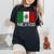 メキシコの国旗 アンティーク調 男性 女性 キッズ レディースオーバーサイズコンフォートTシャツ 黒