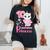 女の子、10歳の誕生日、ユニコーンキャット、ナンバー10 レディースオーバーサイズコンフォートTシャツ 黒