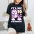 誕生日の女の子10歳、猫、ユニコーン、10歳の誕生日 レディースオーバーサイズコンフォートTシャツ 黒