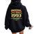 33歳 誕生日 男性女性intage 1993年1993年生まれ レトロデザインブランド レディース オーバーサイズ パーカー バックプリント 黒