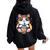 Boba Cat Drinking Boba Kitten Kawaii 日本人 男性 女性 キッズ レディース オーバーサイズ パーカー バックプリント 黒