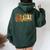 Habibi Retro 70S Typographyintage Flower Hippie Arabic レディース オーバーサイズ パーカー バックプリント ネイビーブルー
