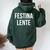 Make Hastelowly Festina Lente ラテン語インスピレーション引用 レディース オーバーサイズ パーカー バックプリント ネイビーブルー