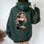 Pinup Girl ジュークボックス レコード音楽プレーヤー ヴィンテージ レディース オーバーサイズ パーカー バックプリント ネイビーブルー
