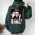 Trendy Floral Beast Girl Photo レディース オーバーサイズ パーカー バックプリント ネイビーブルー