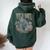 Wildoul Howling Wolf Among Flowers And Forest レディース オーバーサイズ パーカー バックプリント ネイビーブルー Wildoul Howling Wolf Among Flowers And Forest レディース オーバーサイズ パーカー バックプリント ネイビーブルー