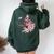 マダム秀 花tシャツ（2） さくら レディース オーバーサイズ パーカー バックプリント ネイビーブルー