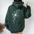 ラインアート 蘭の花 タトゥースタイル 長袖tシャツ レディース オーバーサイズ パーカー バックプリント ネイビーブルー
