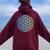 Flower Of Life 宇宙のポジティブなエネルギー フラワーオブライフ 長袖tシャツ レディース オーバーサイズ パーカー バックプリント マルーン Flower Of Life 宇宙のポジティブなエネルギー フラワーオブライフ 長袖tシャツ レディース オーバーサイズ パーカー バックプリント マルーン