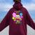 Just A Girl Who Loves Candy、レインボースイーツテスターギフト レディース オーバーサイズ パーカー バックプリント マルーン Just A Girl Who Loves Candy、レインボースイーツテスターギフト レディース オーバーサイズ パーカー バックプリント マルーン