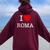 I Love Roma Graphic Novelty & Cool s レディース オーバーサイズ パーカー バックプリント マルーン I Love Roma Graphic Novelty & Cool s レディース オーバーサイズ パーカー バックプリント マルーン