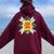 Quilters クラシック風防キルトブロック 花柄パッチワーク レディース オーバーサイズ パーカー バックプリント マルーン Quilters クラシック風防キルトブロック 花柄パッチワーク レディース オーバーサイズ パーカー バックプリント マルーン