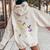 ハチドリと花のtシャツ レディース オーバーサイズ パーカー バックプリント Sand